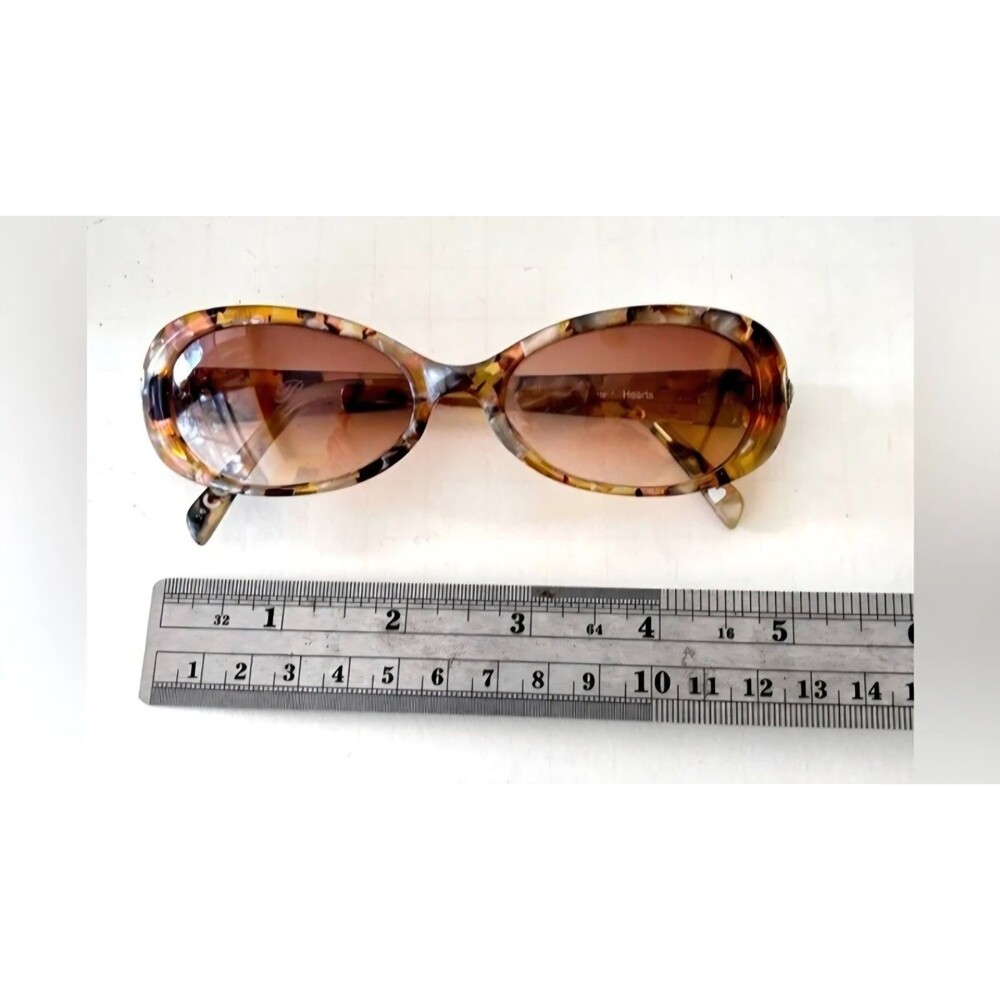 Brighton Enchanted Hearts Sunglasses Tortoise Shell Oval Brown Gradient Women’s - Picture 2 of 8